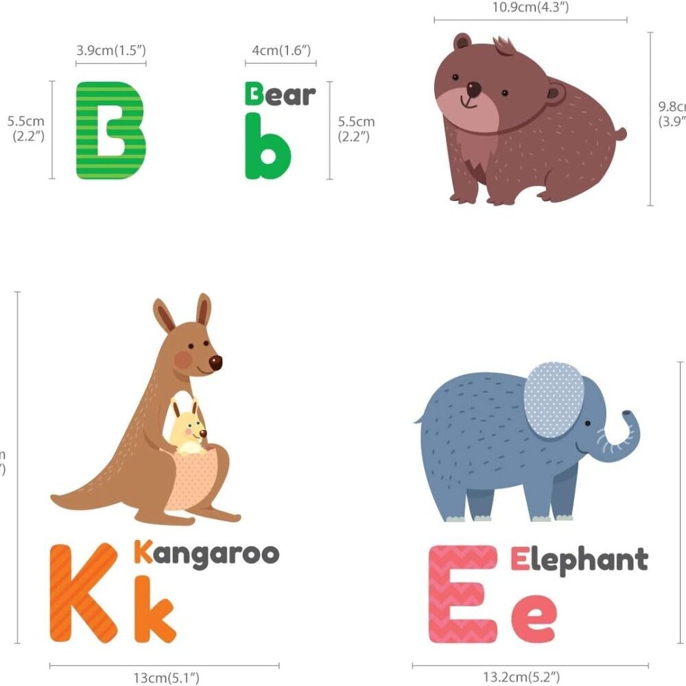 ABC Colourful Animal Alphabet Wall Stickers - BRAND NEW - Picture 7 of 8
